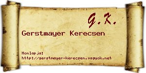 Gerstmayer Kerecsen névjegykártya